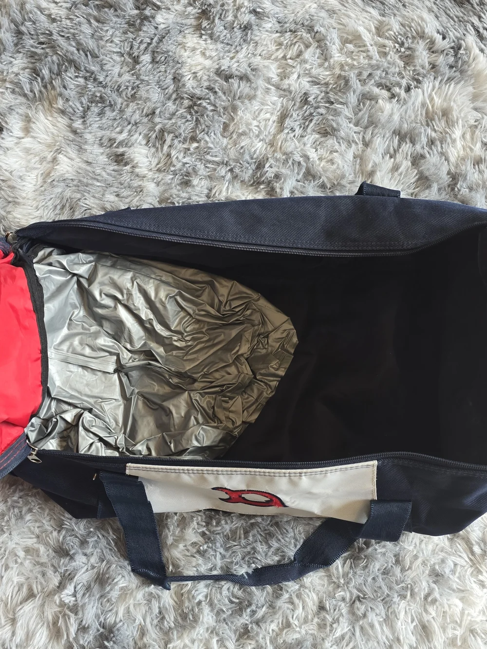 Boston Red Sox Navy and Red Duffel Bag